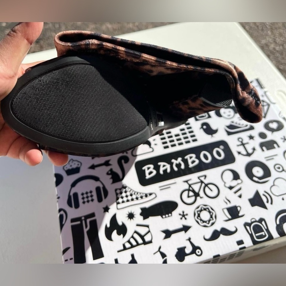 Size 10 Nwt Nib Bamboo Leopard Print Over The Kne… - image 4